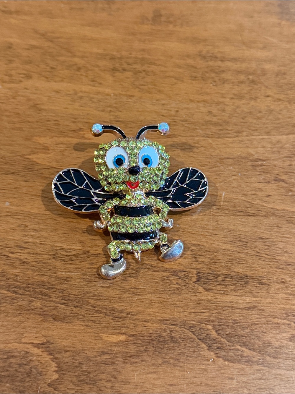 Cute Bee Brooch Pin - Green and Black